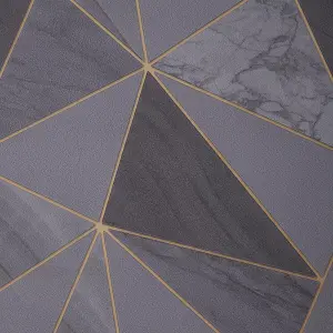 Dark Grey Morden Textured 3D Metallic Geometric Non Pasted Wallpaper Roll Wall Decor 950cm (L)