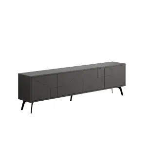 Decortie Dune Modern TV Unit Multimedia Centre with Storage Stylish TV Cabinet 65" TVs Anthracite Grey 180cm