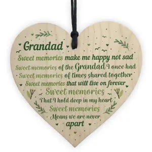 Red Ocean Grandad Grandfather Memorial Plaques For Graveside Handmade Wooden Hanging Heart Plaque Christmas Decoration Bauble