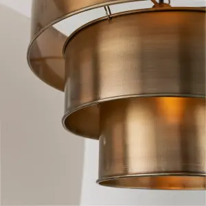 Anson Lighting Farrel Aged Brass Single Light Ceiling Pendant