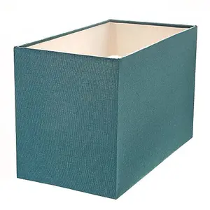 Contemporary and Stylish Vivid Teal Linen Fabric Rectangular Lamp Shade