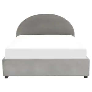 Velvet EU King Size Ottoman Bed Grey VAUCLUSE