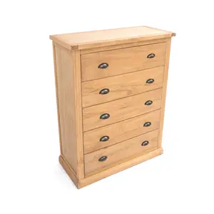 Lucca 5 Drawer Chest of Drawers Brass Cup Handle