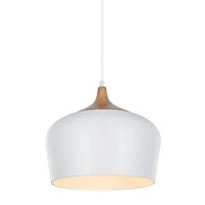 Luminosa Modern Hanging Pendant White 1 Light , E27