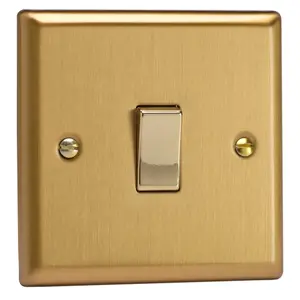 Varilight 1-Gang 10A Intermediate Rocker Switch Brushed Brass