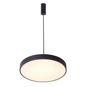 Luminosa Modern LED Hanging Pendant Black, Warm White 3000K 1800lm