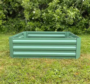 Metal Raised Vegetable Bed in Green (100cm x 30cm) with Cover