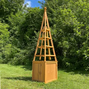 Wooden Garden Obelisk Planter with Liner