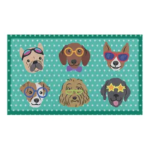 Dogs on Polka Dots Doormat (70 x 40cm)