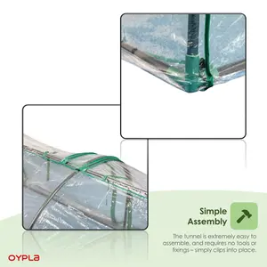 Oypla Large Tunnel Growhouse Garden Plant Greenhouse with PVC Cover - 300x100x80cm