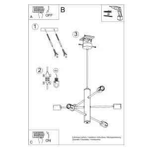 Duomo Steel Black 6 Light Classic Chandelier