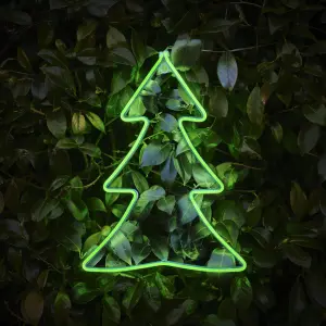 Green LED White Tree Silhouette (H) 406mm