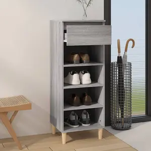 Berkfield Shoe Cabinet Grey Sonoma 40x36x105 cm Engineered Wood