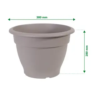 Verve Florus Taupe Bell Plastic Plant pot (Dia) 38cm, (H)28cm, 20.21L