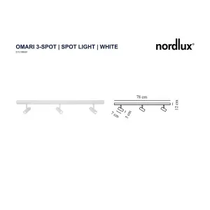 Nordlux Omari 3-Spot Indoor Dining Kitchen Metal Spot Light in White (Diam) 37.5cm