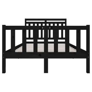 Berkfield Bed Frame Black Solid Wood 120x200 cm