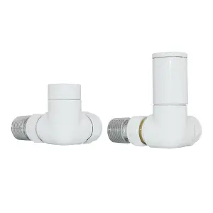 Right Radiators Manual Corner Radiator Valves 15mm Lockshield Central Heating Valve White