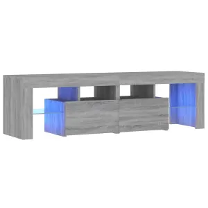 Berkfield TV Cabinet with LED Lights Grey Sonoma 140x36.5x40 cm