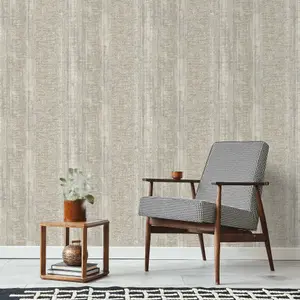 Grandeco Armana Textured Vertical Stone Effect Wallpaper, Neutral