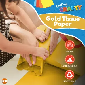 20pk Gold Tissue Paper for Wrapping Gifts 50cm x 50cm, Gold Foil Sheets, Gold Tissue Paper Sheets Tissue Paper Gold Foil Wrapping