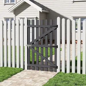 Grey Wooden Garden Fence Gate Single Swing Gate with Latch H 150cm x W 90cm