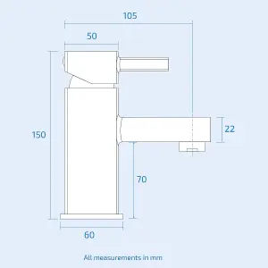 Nes Home Newport Square Basin Sink Mono Mixer Tap & Bath Filler Tap with Waste