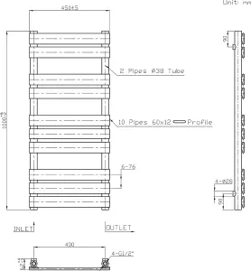 Rinse Bathrooms Electric Flat Panel Heated Towel Rail Chrome Bathroom Ladder Radiator Warmer 1000x450mm 600W