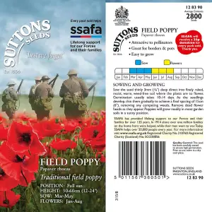 Poppy Field Poppy (Rhoeas) 1 Seed Packet (2800 Seeds)