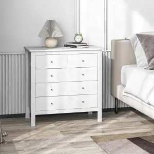 HOMCOM Modern Chest Of Drawers, 5 Drawer Unit Storage Chest for Bedroom