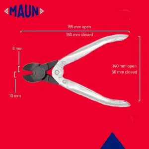 Maun Diagonal Cutting Plier For Hard Wire 160 mm