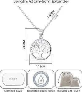 Sterling Silver Tree Of Life Necklace By Philip Jones Jewellery