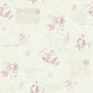 Galerie Country Cottage Yellow Pink Vintage Rose Smooth Wallpaper