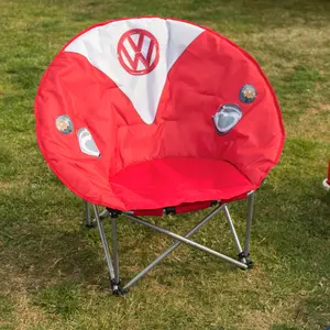 Volkswagen Red Metal Foldable Rounded camper van Chair