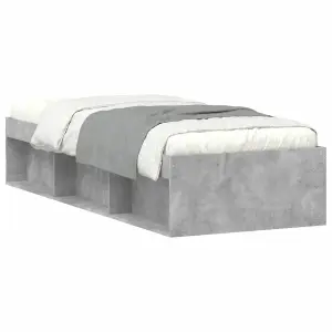 Berkfield Bed Frame Concrete Grey 75x190 cm Small Single