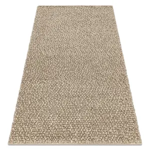 Wool carpet TAHAR 99005C beige - HAND-WOVEN loop, uniform 120x180 cm