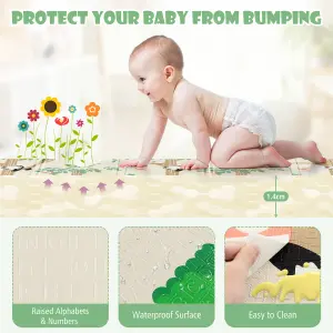 Costway oldable Baby Play Mat 200 x 180 cm Extra Large Baby Floor Mat w/ Carry Bag