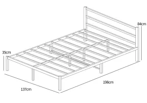 Taylor Minimalist Black Metal Bed Frame Double