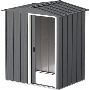 5 x 4 Premier Apex Metal Garden Shed - Anthracite Grey (5ft x 4ft / 5' x 4' / 1.6m x 1.2m)