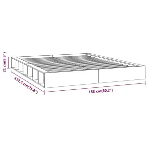 Berkfield Bed Frame White 135x190 cm Double Solid Wood