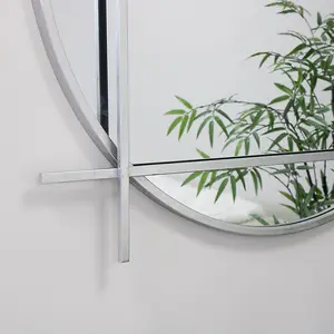 Melody Maison Large Round Silver Wall Mirror 97cm x 97cm