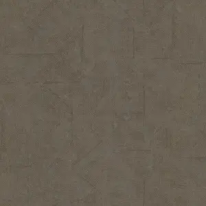 Galerie Absolutely Chic Brown Grey Metallic Distressed Geometric Texture Smooth Wallpaper