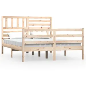 Berkfield Bed Frame Solid Wood 135x190 cm 4FT6 Double