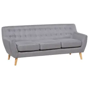 3 Seater Fabric Sofa Grey MOTALA