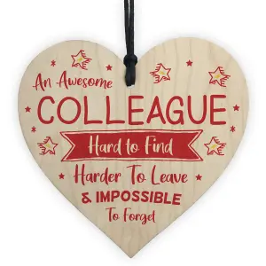 Awesome COLLEAGUE Gift Wood Heart Colleague Birthday Xmas Leaving Gift For Friend