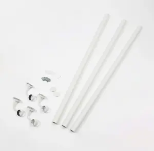 Forgeworks Premium Matt White 3.6m Indoor Stair Handrail Kit - Easy Install all in One Box including brackets and endcaps