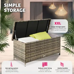 Storage Box Kiruna - rattan garden furniture cushion storage 120 x 55 x 61.5 cm - nature