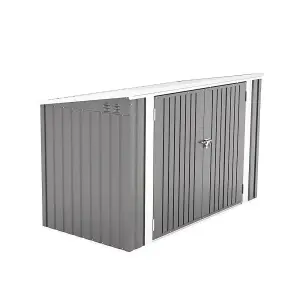 7 x 3ft Outdoor Metal  Garden Storage Shed Pent Tool Shed Bicycle Storage Shed Charcoal Grey