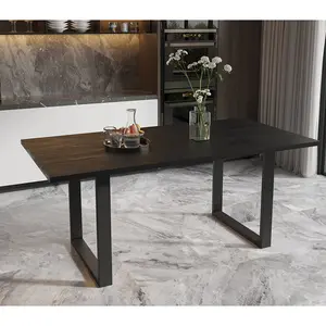 Rectangular Dining Table Mango Black / 76 H x 180 L x 90 W cm