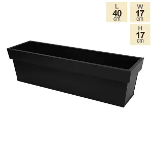 Primrose Zinc Edge Trough Outdoor Garden Planter in Pewter Medium 60cm