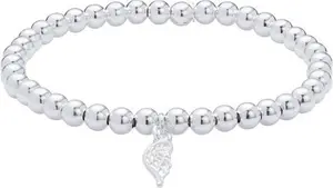 Revere Sterling Silver Stretchable Wing Beaded Bracelet